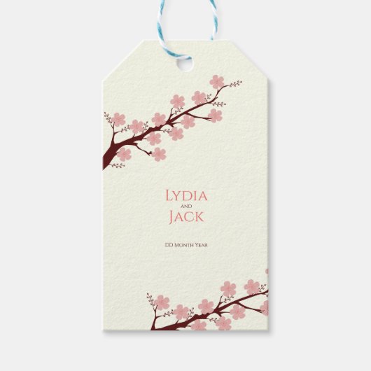 Cherry Blossom Hochzeit Geschenkanhänger (Vorderseite)
