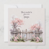 Cherry Blossom Hochzeit in Georgien Einladung (Vorderseite)