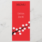 Cherry Blossom Hochzeit Menükarte (Rückseite)
