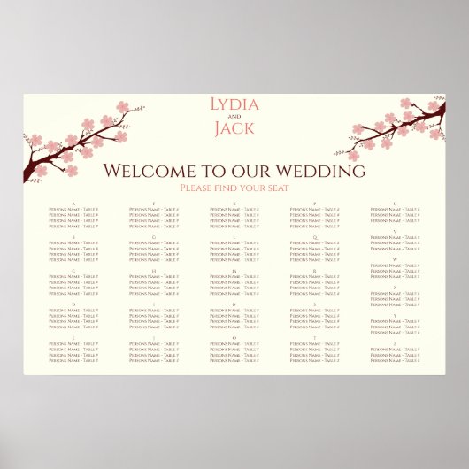 Cherry Blossom Hochzeit Poster (Vorne)