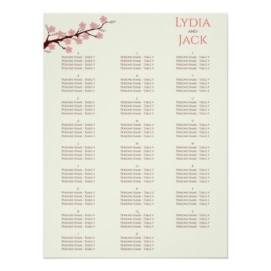 Cherry Blossom Hochzeit Poster (Vorderseite)