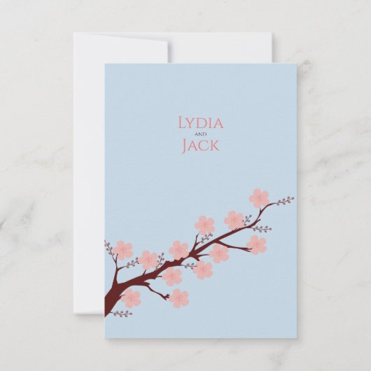 Cherry Blossom Hochzeit RSVP Karte (Rückseite)
