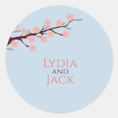 Cherry Blossom Hochzeit Runder Aufkleber (Vorderseite)