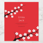 Cherry Blossom Hochzeit Weinetikett (Einzelnes Label)