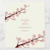Cherry Blossom Hochzeit Weinetikett (Einzelnes Label)