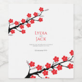 Cherry Blossom Hochzeit Weinetikett (Einzelnes Label)