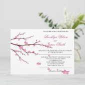 Cherry Blossom Hochzeitseinladungen Einladung (Stehend Vorderseite)