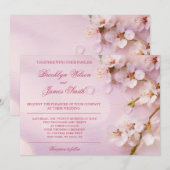 Cherry Blossom Hochzeitseinladungen Rosa Blütenbla Einladung (Vorne/Hinten)