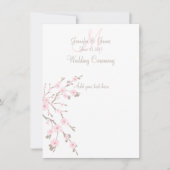 Cherry Blossom Hochzeitskirchenprogramme Einladung (Vorderseite)