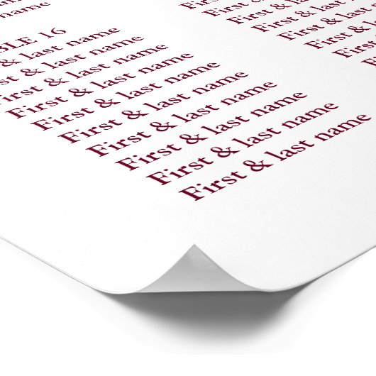 Cherry Blossom Hochzeitstabelle Poster (Ecke)