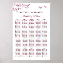 Cherry Blossom Hochzeitstabelle Poster
