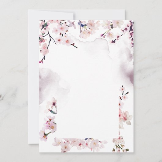 Cherry Blossom Hochzeitstag Einladung (Rückseite)