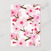 Cherry Blossom Hochzeitsunterkünfte Begleitkarte (Rückseite)