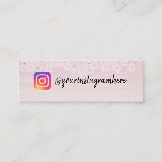 Cherry Blossom Holzkarte Mini Visitenkarte (Vorderseite)