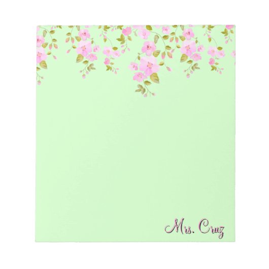 Cherry Blossom Hübsch Custom Notizblock (Vorderseite)