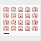 Cherry Blossom Hübsch Pink Fawn Quadratischer Aufkleber (Blatt)