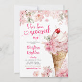 Cherry Blossom Ice Cream Scooper Brautparty Einladung (Vorderseite)