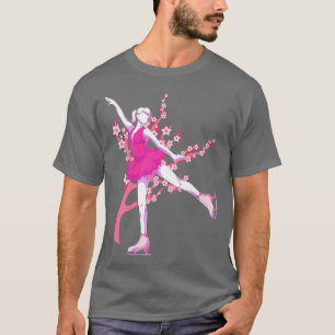 Cherry Blossom Ice Skater Sakura Wintersport Ice T-Shirt