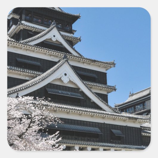 Cherry Blossom in Japan Quadratischer Aufkleber (Vorderseite)