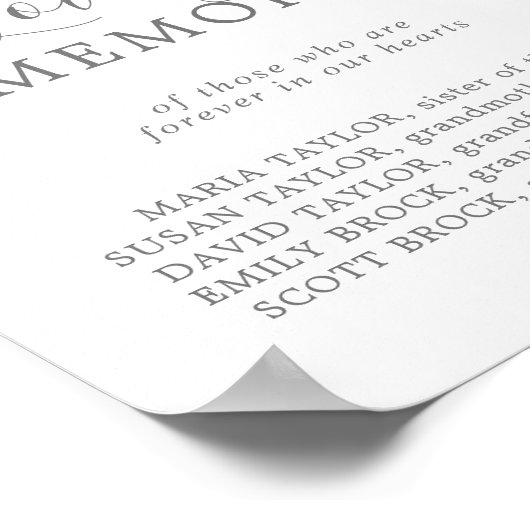 Cherry Blossom in Love Memory Memorial-Zeichen Poster (Ecke)