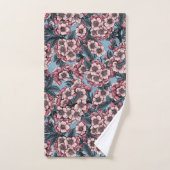 Cherry blossom in pink and blue badhandtuch set (Handtuch)