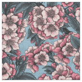 Cherry blossom in pink and blue stoff (Nahaufnahme)