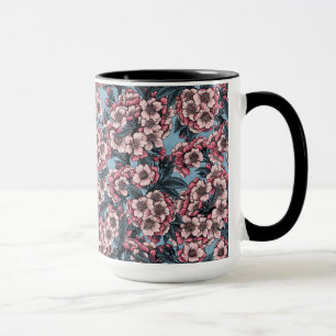 Cherry blossom in pink and blue tasse