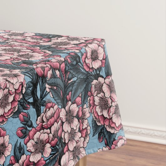 Cherry blossom in pink and blue tischdecke (Beispiel)