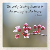 Cherry Blossom Inspirational Zitat Glasuntersetzer (Vorderseite)