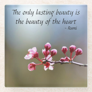 Cherry Blossom Inspirational Zitat Glasuntersetzer