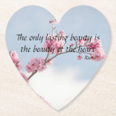 Cherry Blossom Inspirational Zitat Untersetzer (Vorderseite)