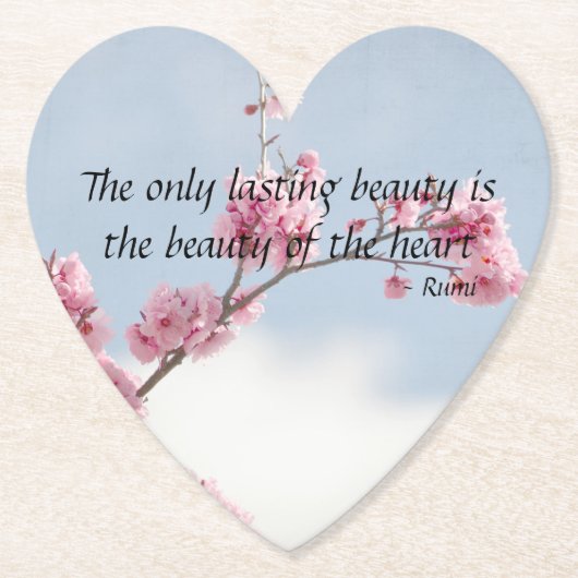 Cherry Blossom Inspirational Zitat Untersetzer (Vorderseite)