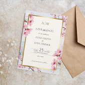 Cherry Blossom Japan Elegante Blush Gold Wedding Save The Date