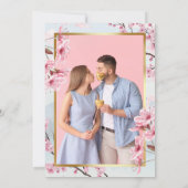 Cherry Blossom Japan Elegantes Blush Gold Foto Save The Date (Rückseite)