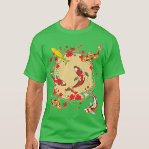 Cherry Blossom Japan Koi Fisch Sakura Fisch Teich  T-Shirt