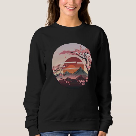 Cherry Blossom Japanese Aesthetic Flower Vintage Sweatshirt (Vorderseite)