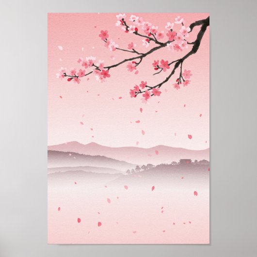 Cherry Blossom Japanese Print Poster (Vorne)