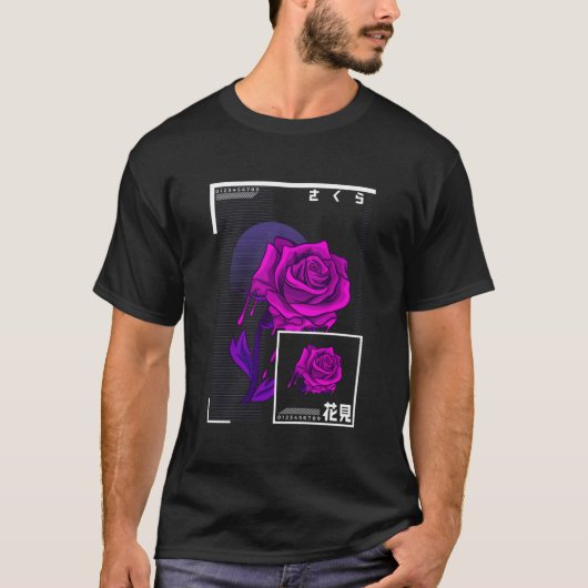 Cherry Blossom Japanese Rose T-Shirt (Vorderseite)