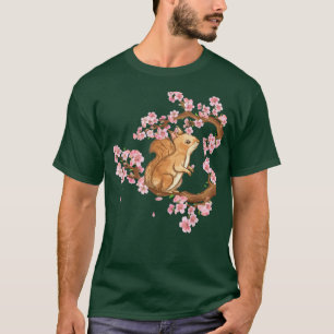 Cherry Blossom Japanisch Art Squirrel Lover T-Shirt