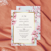 Cherry Blossom Japanisch Elegant Gold Wedding Einladung