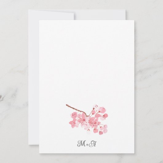 Cherry Blossom Japanisch Sakura Pink Blume Einladung (Rückseite)