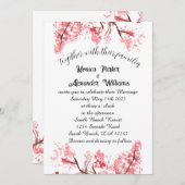 Cherry Blossom Japanisch Sakura Pink Wedding Einladung (Vorne/Hinten)