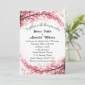 Cherry Blossom Japanisch Sakura Pink Wedding Invit Einladung (Stehend Vorderseite)