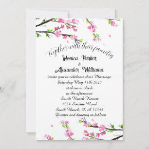 Cherry Blossom Japanisch Sakura Pink Wedding Invit Einladung