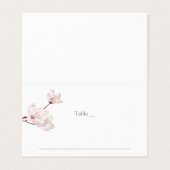 Cherry Blossom Japanisch Sakura Wedding Platzkarte Visitenkarten (Außenseite Aufgefaltet)