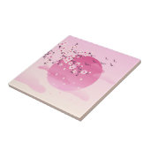 Cherry Blossom Japanische Landschaft Pink Fliese (Seite)