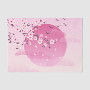 Cherry Blossom Japanische Landschaft Pink Seidenpapier