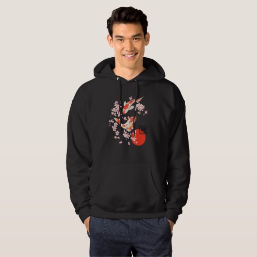 Cherry Blossom Japanischer Koi Carp Fisch Sakura G Hoodie (Vorne ganz)