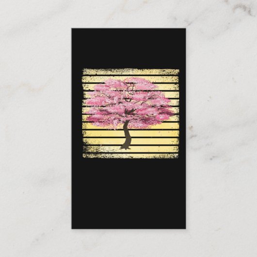 Cherry Blossom Japanischer Retro Sakura Tree Visitenkarte (Vorderseite)