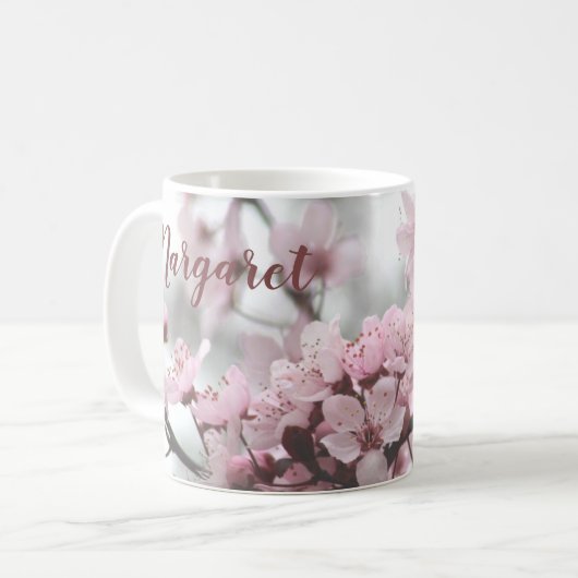 Cherry Blossom Kaffee Tasse Personalisiert (Vorderseite Links)
